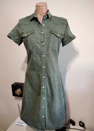Зеленое коттоновое платье рубашка от floyd. германия