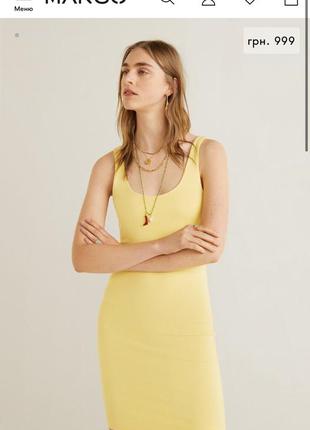 Платье желтое mango new2 фото