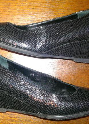 Кожаные туфли на танкетке peter hahn 37-38р4 фото