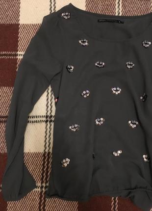 Вечерняя нарядная блузка с паетками1 фото