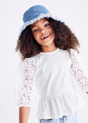 Красива біла трикотажна блуза блузка для дівчинки next (великобританія)