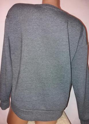 Тёплый серый свитер свитшот р.12/404 фото