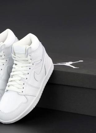 ❄️зимние высокие кроссовки найк джордан 1 с мехом❄️nike air jordan 1 retro high white fur❄️кроссовки найк зимние, зимні кросівки