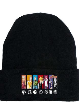 Шапка семь смертных грехов наклейка команда черная