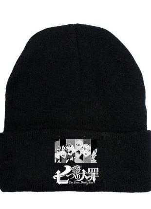 Шапка семь смертных грехов,  наклейка стиль 3 черная
