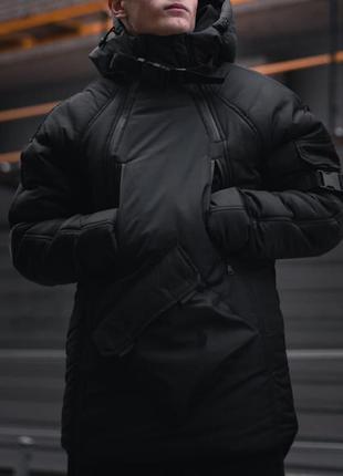 Чоловіча зимова куртка smart 🔝 чорна2 фото