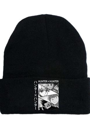 Шапка  аниме охотник hunter наклейка стиль 1 черная
