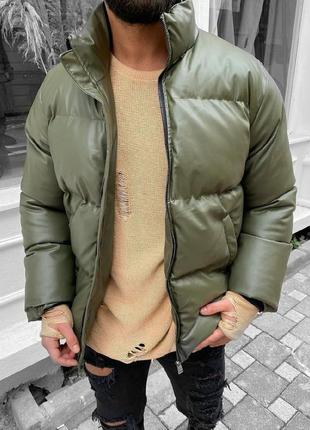 Мужская зимняя оверчайз куртка 🔺️ хаки