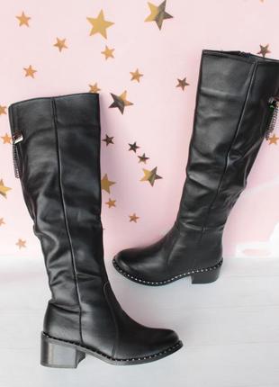 Зимові шкіряні чоботи, чобітки 36 розміру