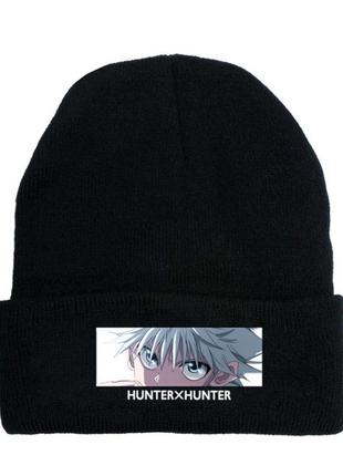 Шапка  аниме охотник hunter наклейка стиль 3 черная