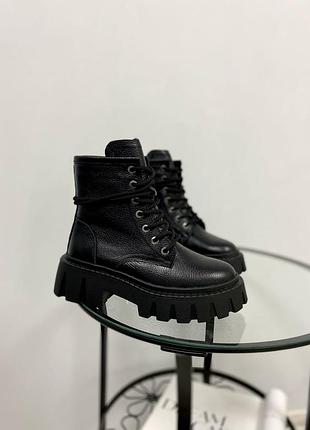 Ботинки натуральная кожа черный зима
