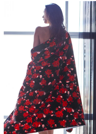 Плед bold floral sherpa blanket victoria’s secret, виктория сикрет, оригинал