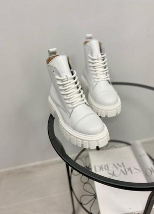 Ботинки натуральная кожа белый деми