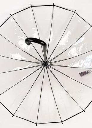 Прозрачный зонт с черной каймой на 16 спиц6 фото