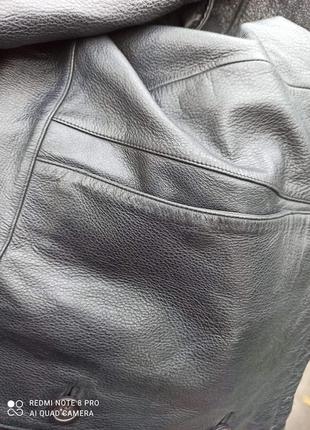 Качественный кожаный пиджак, куртка на синтепоне 50-524 фото