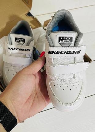 Белые кеды кроссовки skechers energy lights оригинал 27 размер