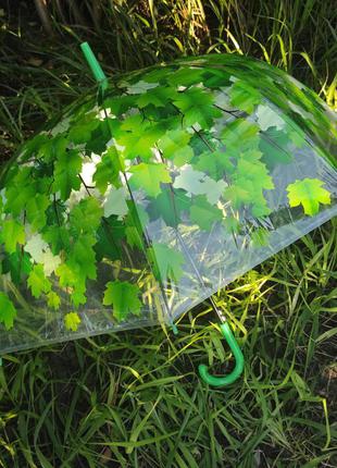 Зонт-трость листьев реалистичный1 фото