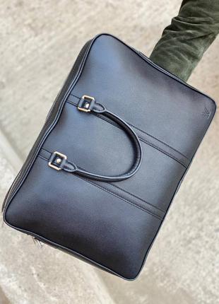 Портфель мужской черный кожаный сумка деловая брендовая3 фото