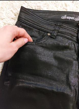 Брюки штаны под кожу кожаные кожа джинсы3 фото