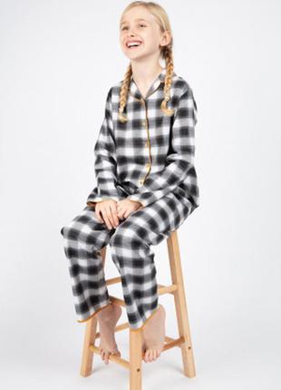 Пижама для девочки в клетку с начесом cyberjammies annie 5847 21 фото