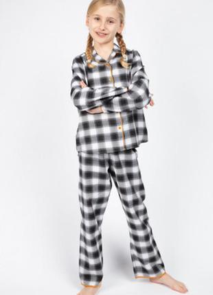 Пижама для девочки в клетку с начесом cyberjammies annie 5847 22 фото