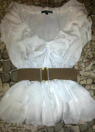 Белоснежная блуза с поясом2 фото