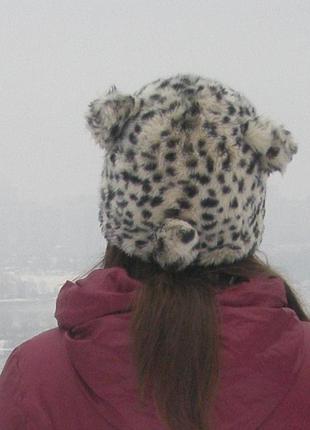 Шапка river island мех флис ушки и хвостик