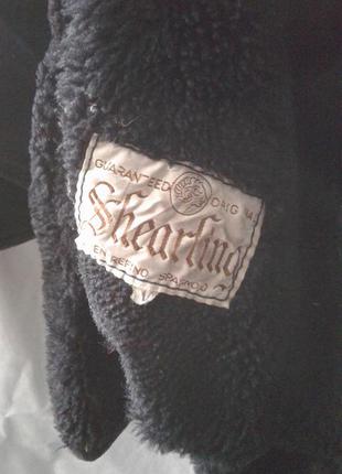 Натуральная черная дубленка с шалевым воротником shearling entrefino spagnolo италия батал8 фото