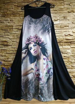 Дуже красиве трикотажне плаття з фото-принтом1 фото
