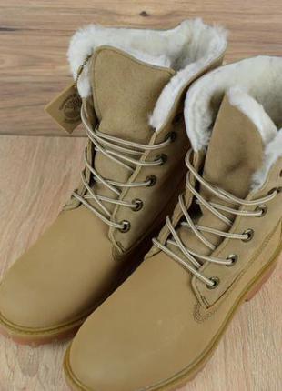 Жіночі черевики timberland пісочний хутро зима знижка sale | жіночі черевики знижка3 фото