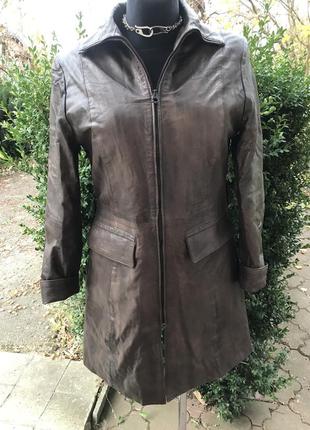Натуральний шкіряний плащ🥰італія👌vera pelle