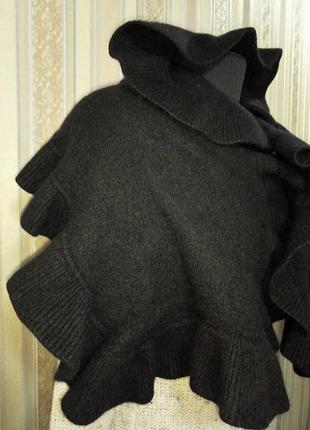 Теплый, стильный шарф / палантин с оборкой, рюшем, шерсть, ангора, h&m