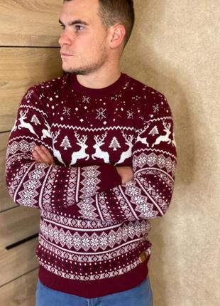 Свитер с оленями ❄️🎄 шерстяная кофта, светр новорічний, наложенный платёж2 фото