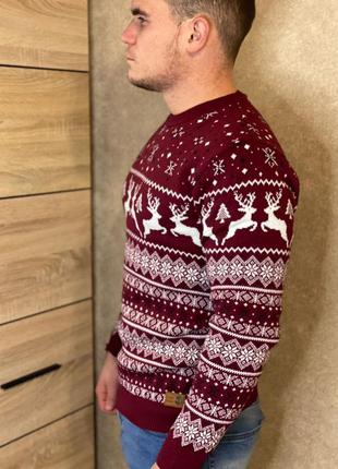 Свитер с оленями ❄️🎄 шерстяная кофта, светр новорічний, наложенный платёж3 фото