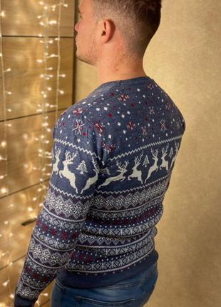 Свитер с оленями ❄️🎄 шерстяная кофта, светр новорічний3 фото
