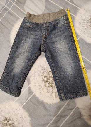 Джинсы утеплённые, штаны с начесом на 9-12 мес8 фото