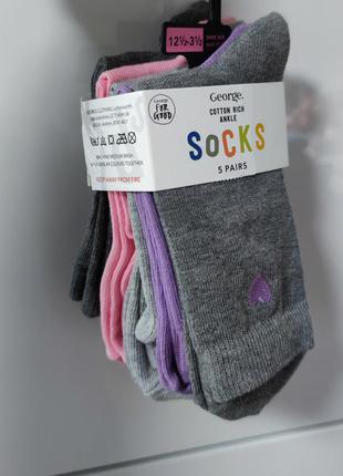 Набор носков носки 5 пар для девочки george2 фото