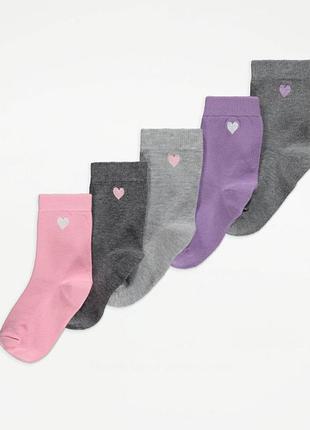 Набір шкарпеток шкарпетки 5 пар для дівчинки george1 фото