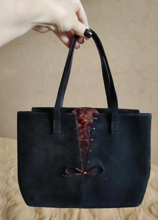 Испания кожаная сумка натуральная кожа натуральная замша винтаж1 фото