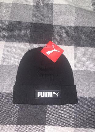 Черная шапка puma classics cuff beanie новая оригинал3 фото