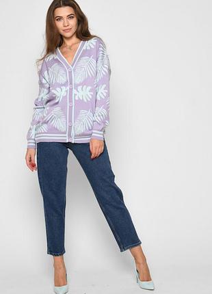 Кардиган пальма сиреневый 669923