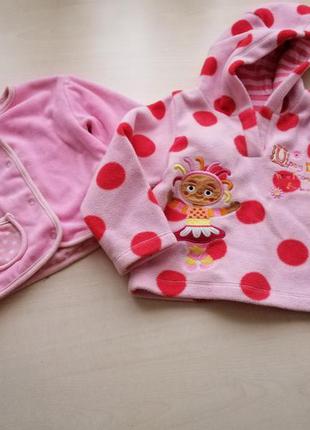 Флиска mothercare, кофта двусторонняя 9-12мес, р.74-80 девочке.