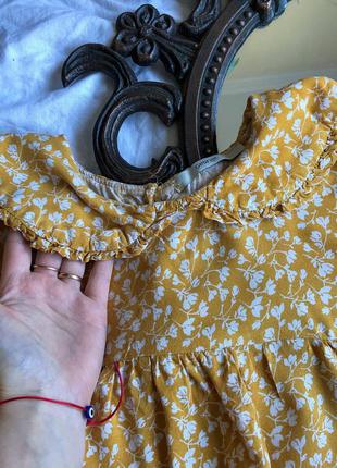 Охрова блузка з комірцем/ блузка з комірцем6 фото