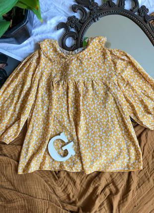 Охрова блузка з комірцем/ блузка с воротничком7 фото
