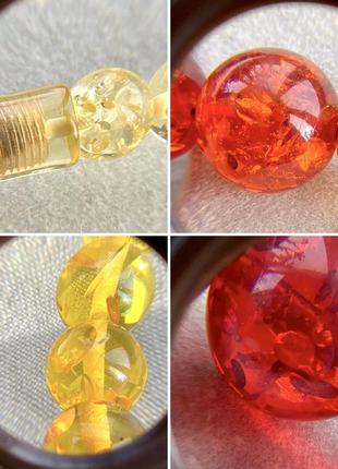Намисто японія вінтаж розжарений бурштин градація кольору намисто колір жовтий червоний помаранчевий ретро3 фото