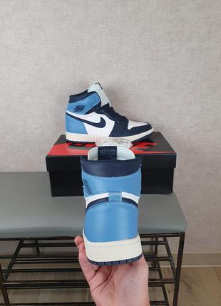 Высокие кроссовки мужские синие nike air jordan 1 retro найк аир джордан ретро 17 фото