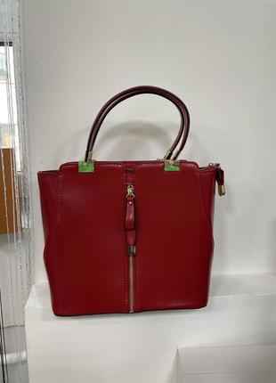 Кожаная красная сумка сумочка на плечо италия 🔥🔥🔥