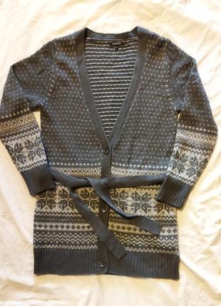 Кофта кардиган на пуговицах с шерстью