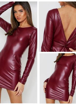 Сукня міні еко шкіра misspap з вирізом на спині