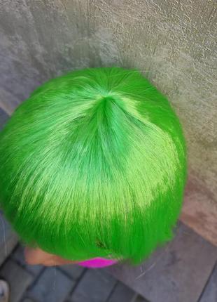 Парик каре зеленый короткий парик с челкой салатовый каре аниме карнавальный светло-зеленый парик7 фото